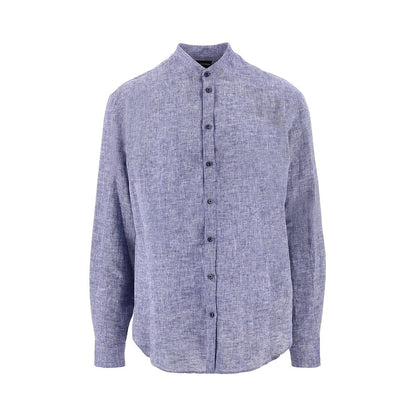 EMPORIO ARMANI Guru collar linen shirt