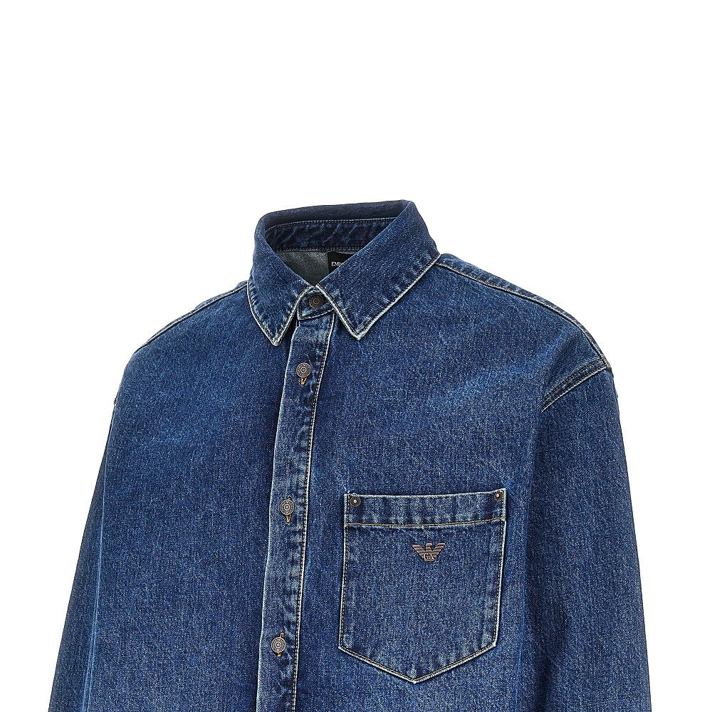 EMPORIO ARMANI Chest pocket denim shirt