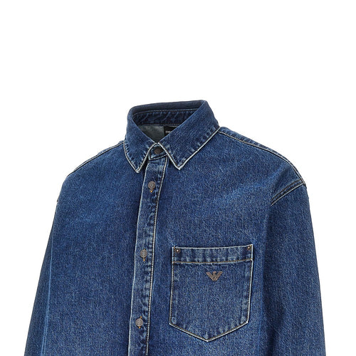 EMPORIO ARMANI Chest pocket denim shirt