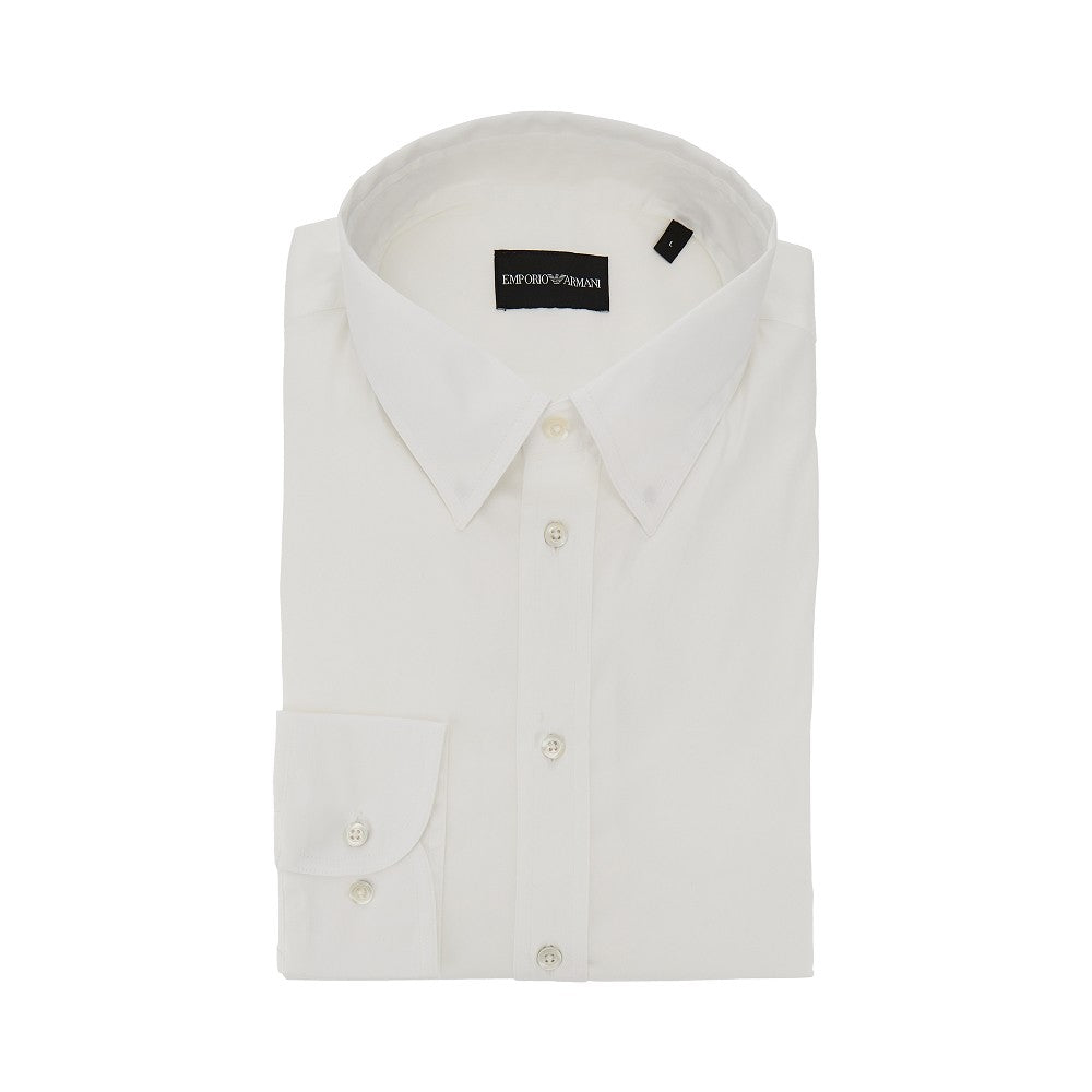 EMPORIO ARMANI Cotton-blend technical poplin shirt