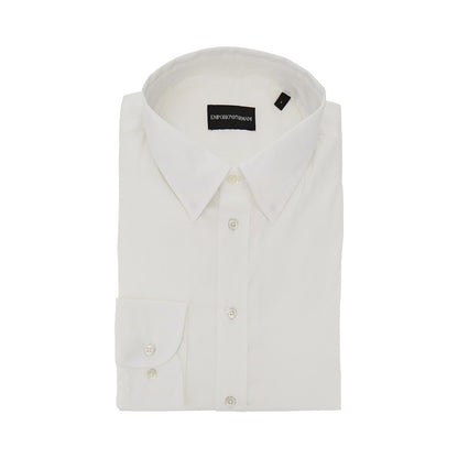 EMPORIO ARMANI Cotton-blend technical poplin shirt