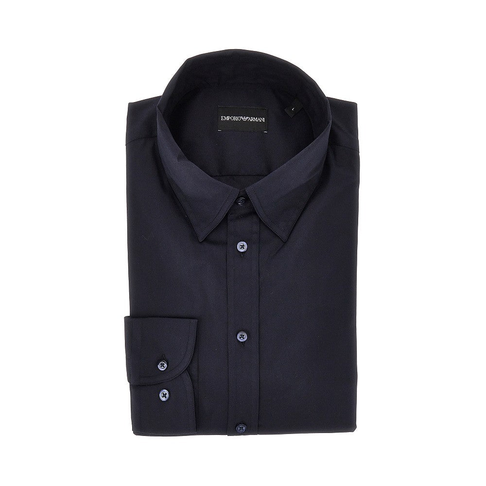 EMPORIO ARMANI Cotton-blend technical poplin shirt