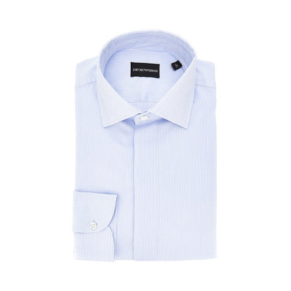 EMPORIO ARMANI Cotton twill shirt with striped motif