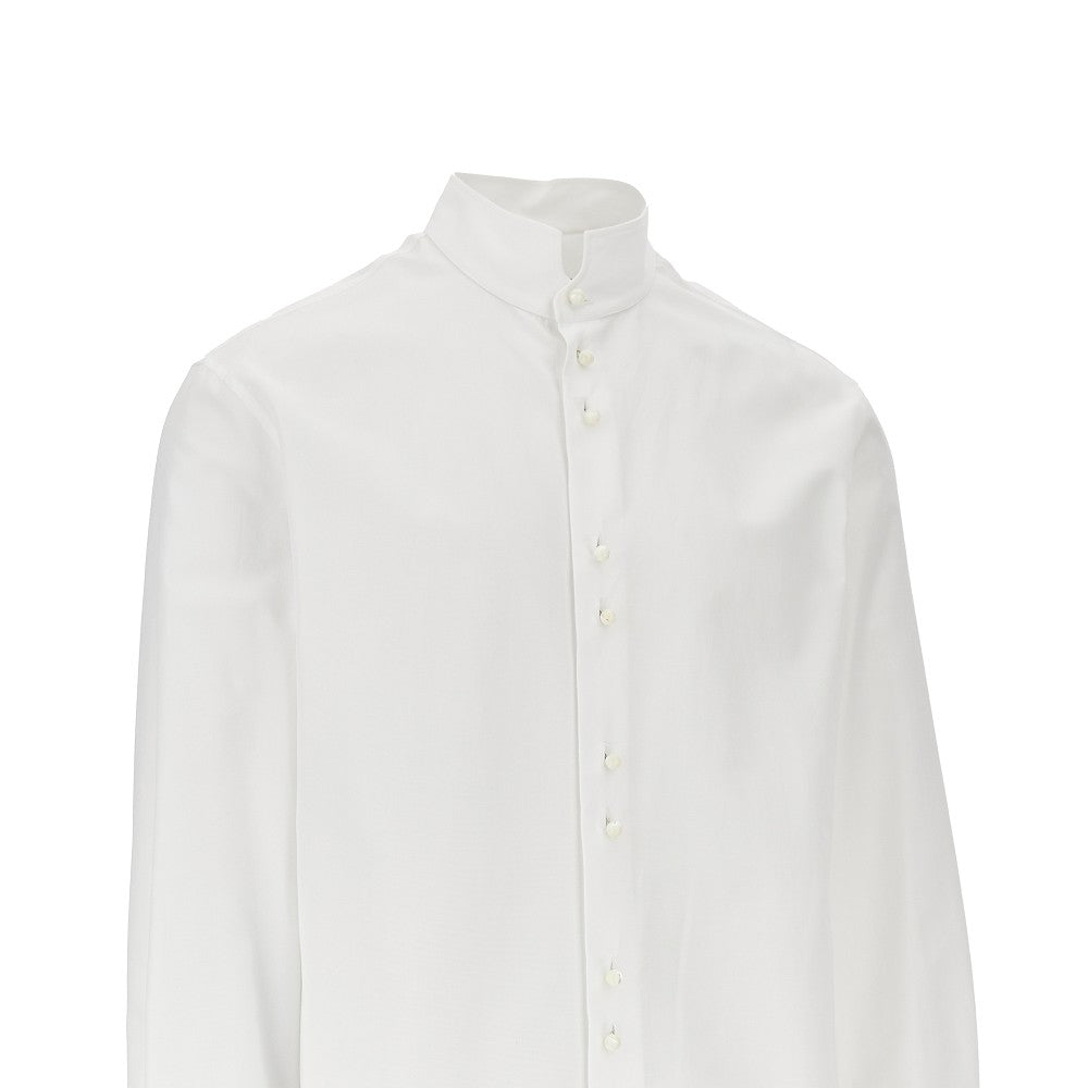 Emporio Armani Cotton shirt with mother-of-pearl buttons