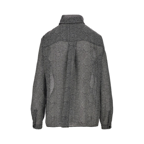 EMPORIO ARMANI Check print satin shirt