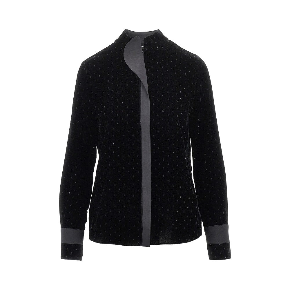 EMPORIO ARMANI Lurex polka-dot velvet shirt