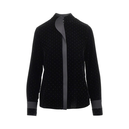 EMPORIO ARMANI Lurex polka-dot velvet shirt