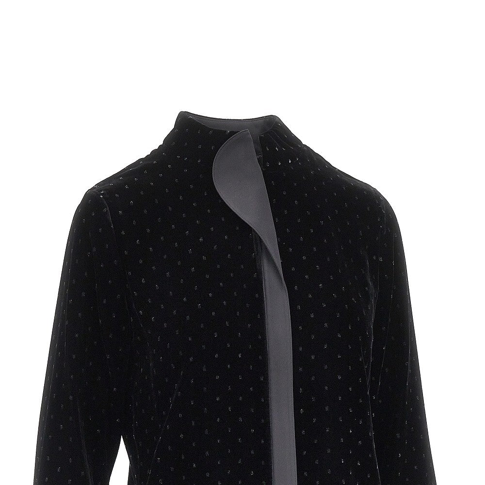 EMPORIO ARMANI Lurex polka-dot velvet shirt