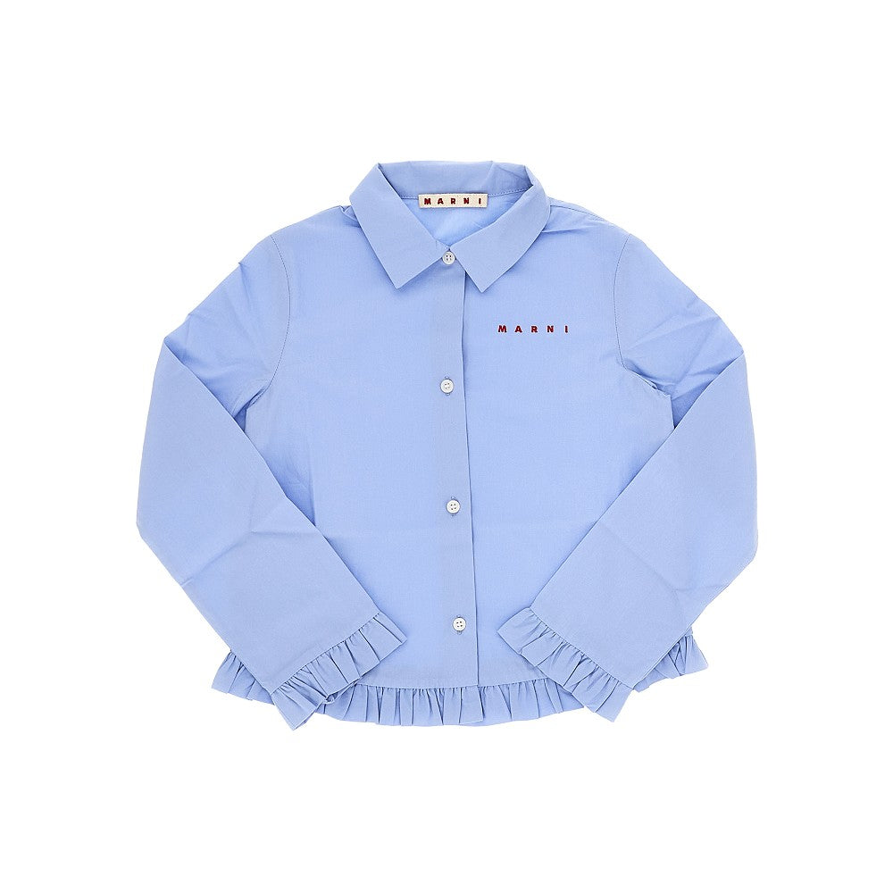 MARNI Ruffled poplin shirt