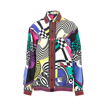 VERSACE Printed silk twill shirt