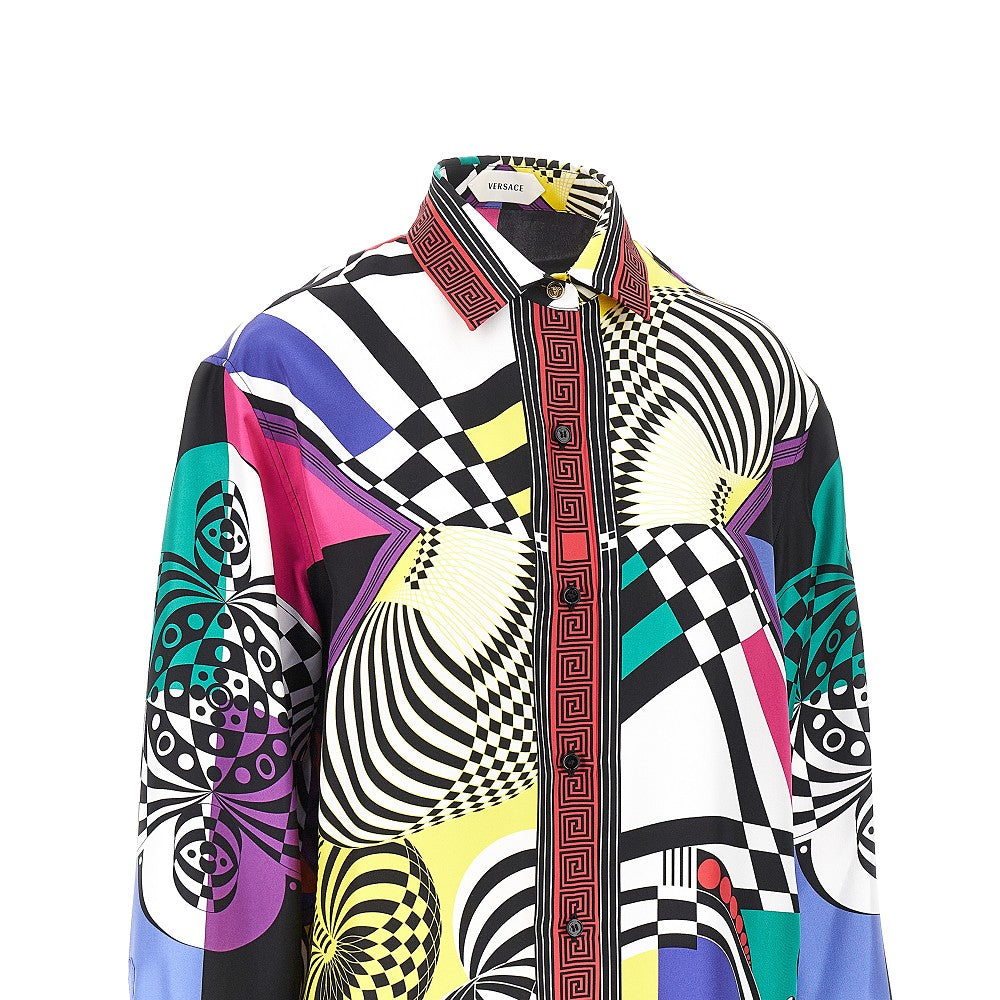 VERSACE Printed silk twill shirt