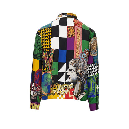 VERSACE Printed silk twill shirt