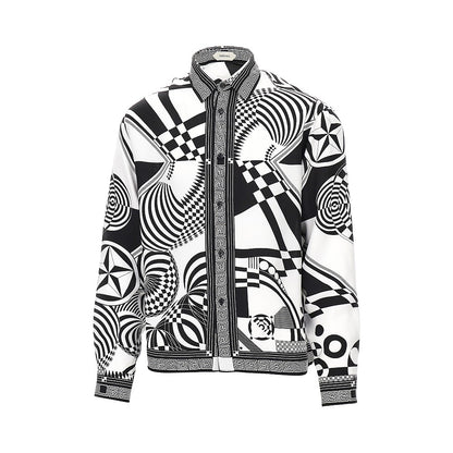 VERSACE Printed silk twill shirt