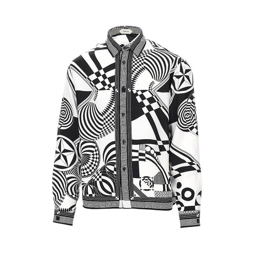 VERSACE Printed silk twill shirt