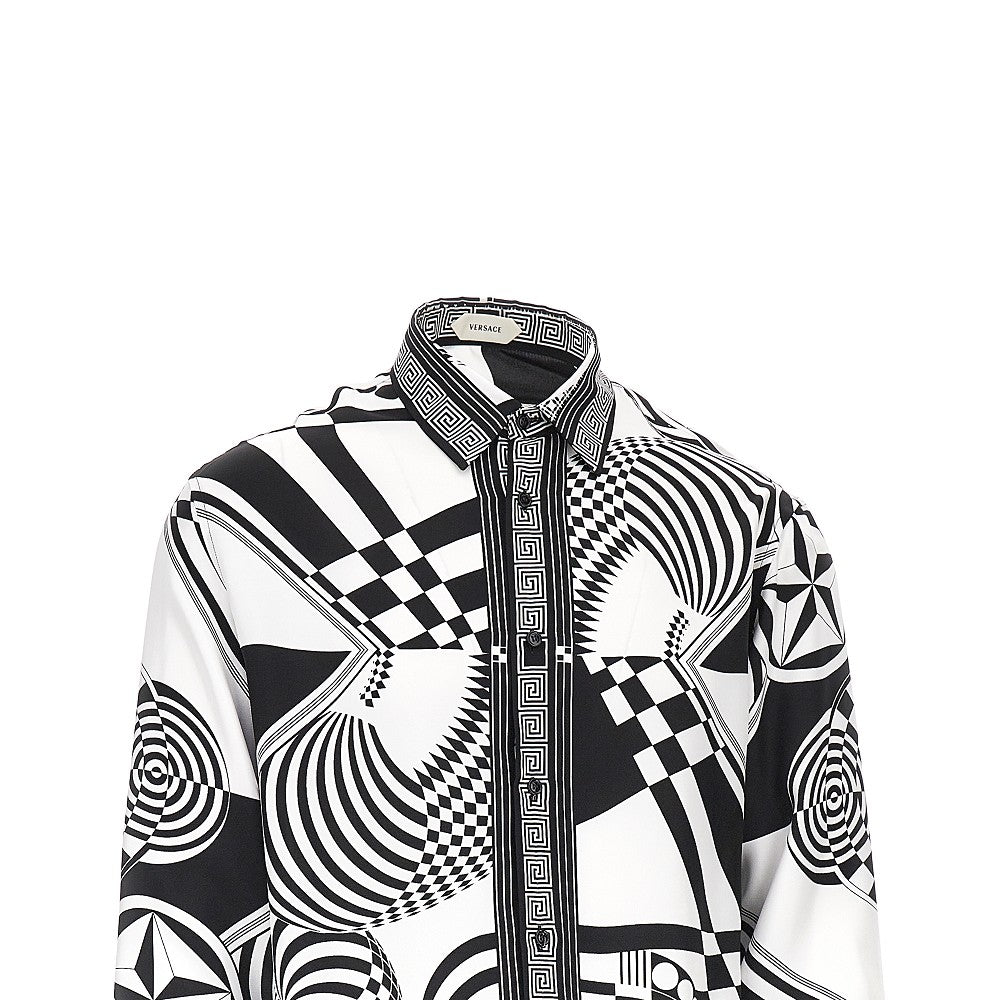 VERSACE Printed silk twill shirt