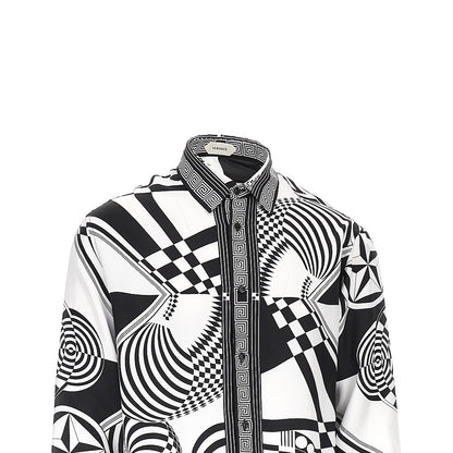 VERSACE Printed silk twill shirt