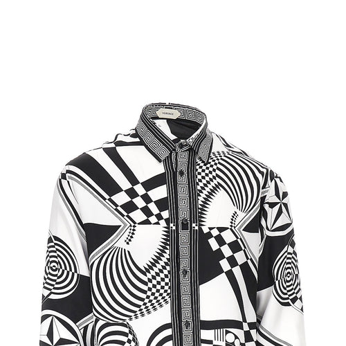 VERSACE Printed silk twill shirt