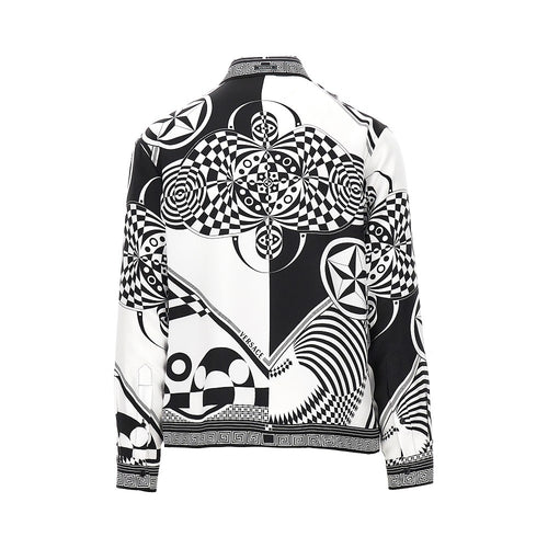 VERSACE Printed silk twill shirt