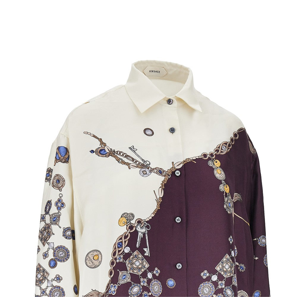 VERSACE Silk shirt with 'Stolen Jewels' print