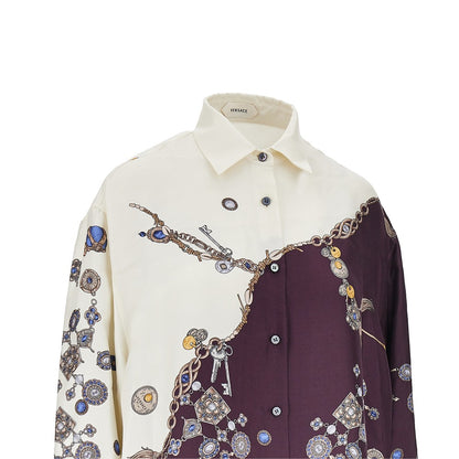VERSACE Silk shirt with 'Stolen Jewels' print