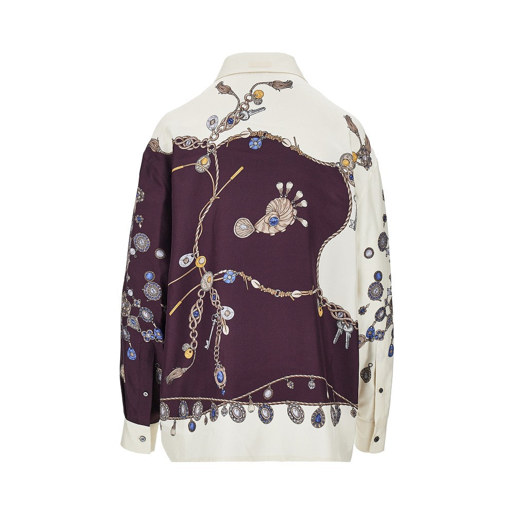 VERSACE Silk shirt with 'Stolen Jewels' print