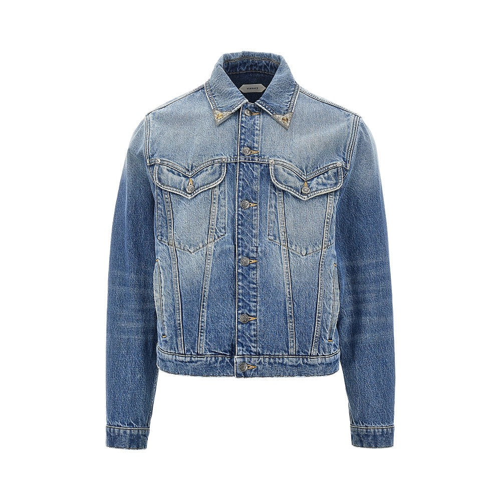 VERSACE Denim jacket with Medusa details