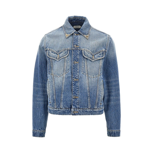 VERSACE Denim jacket with Medusa details