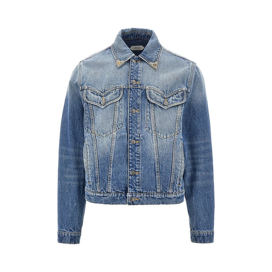 VERSACE Denim jacket with Medusa details