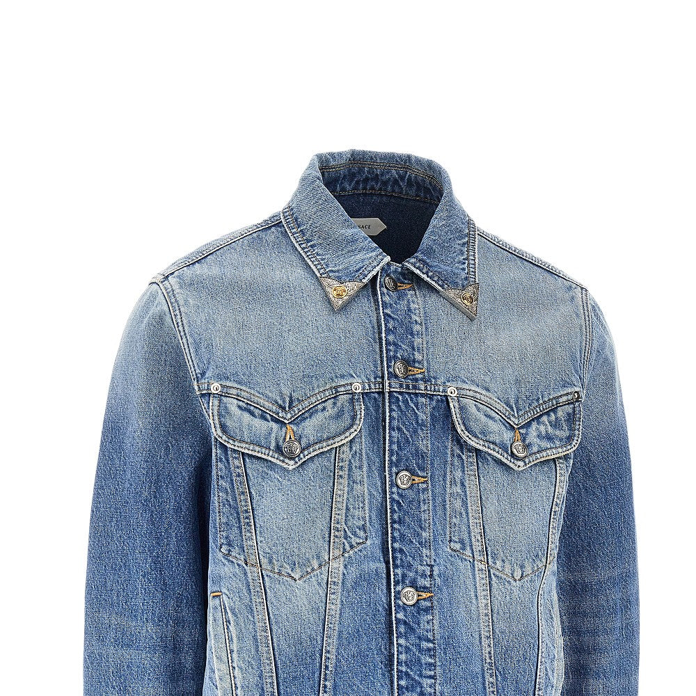 VERSACE Denim jacket with Medusa details