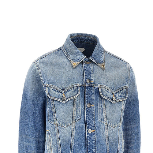 VERSACE Denim jacket with Medusa details
