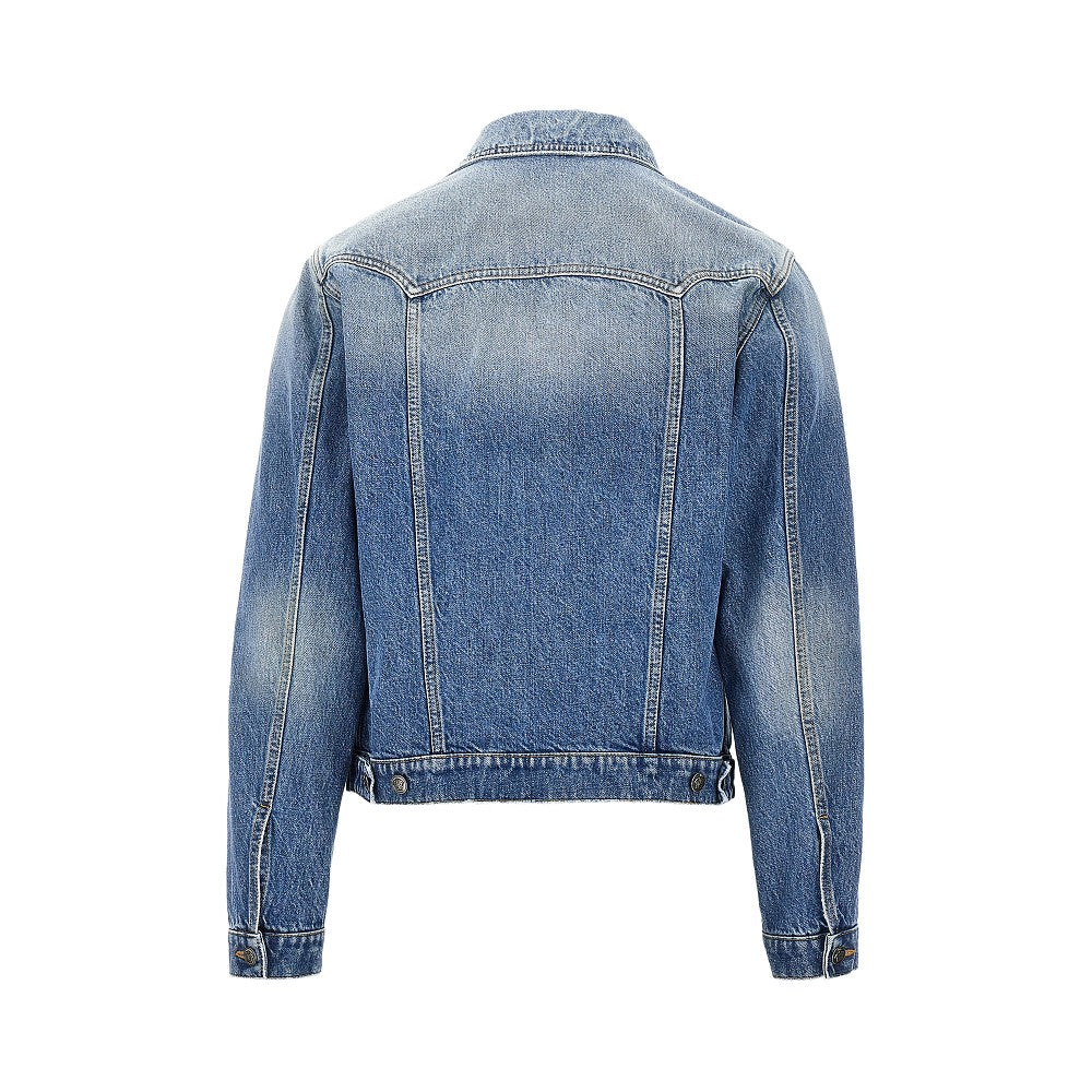 VERSACE Denim jacket with Medusa details