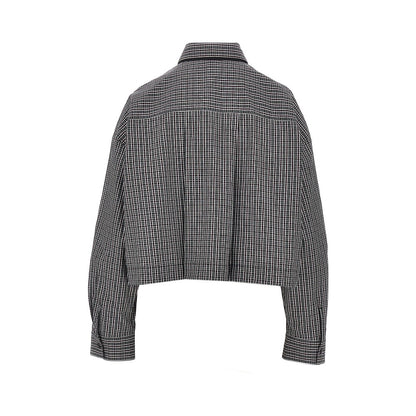 PINKO Check cropped shirt with necktie