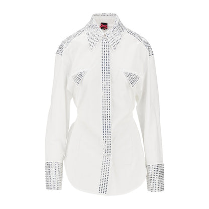 PINKO Strass-embellished poplin shirt