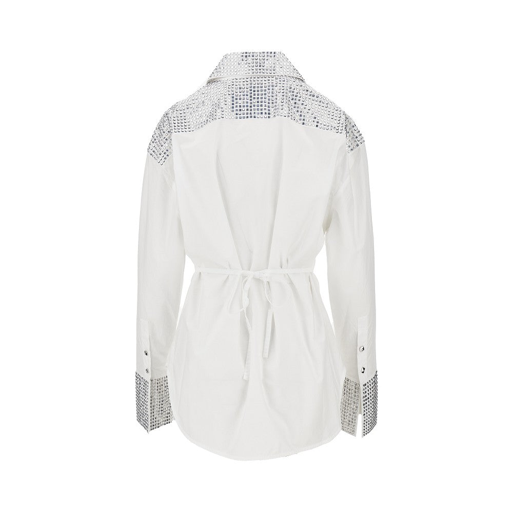PINKO Strass-embellished poplin shirt