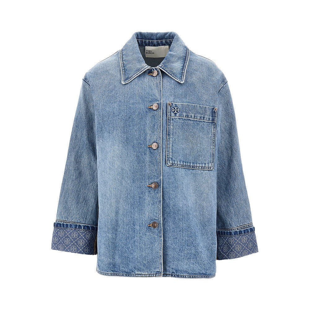 TORY BURCH Denim jacket with T Monogram motif