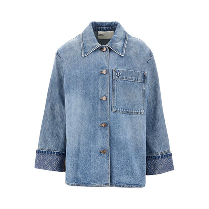 TORY BURCH Denim jacket with T Monogram motif