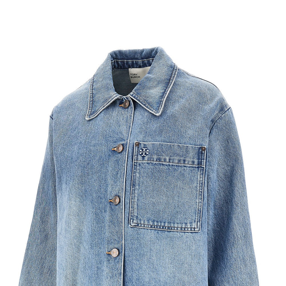 TORY BURCH Denim jacket with T Monogram motif