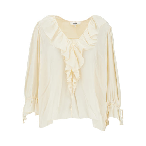 CHLOE' Ruffled crêpe de chine blouse