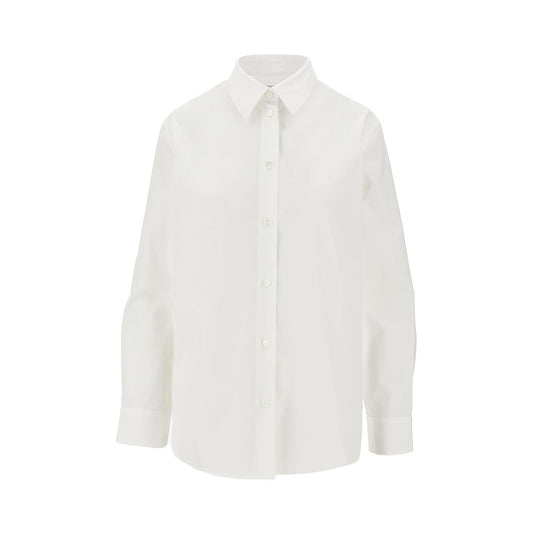 BURBERRY Poplin shirt with EKD embroidery