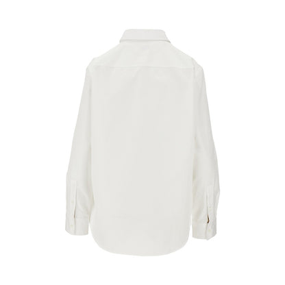 BURBERRY Poplin shirt with EKD embroidery