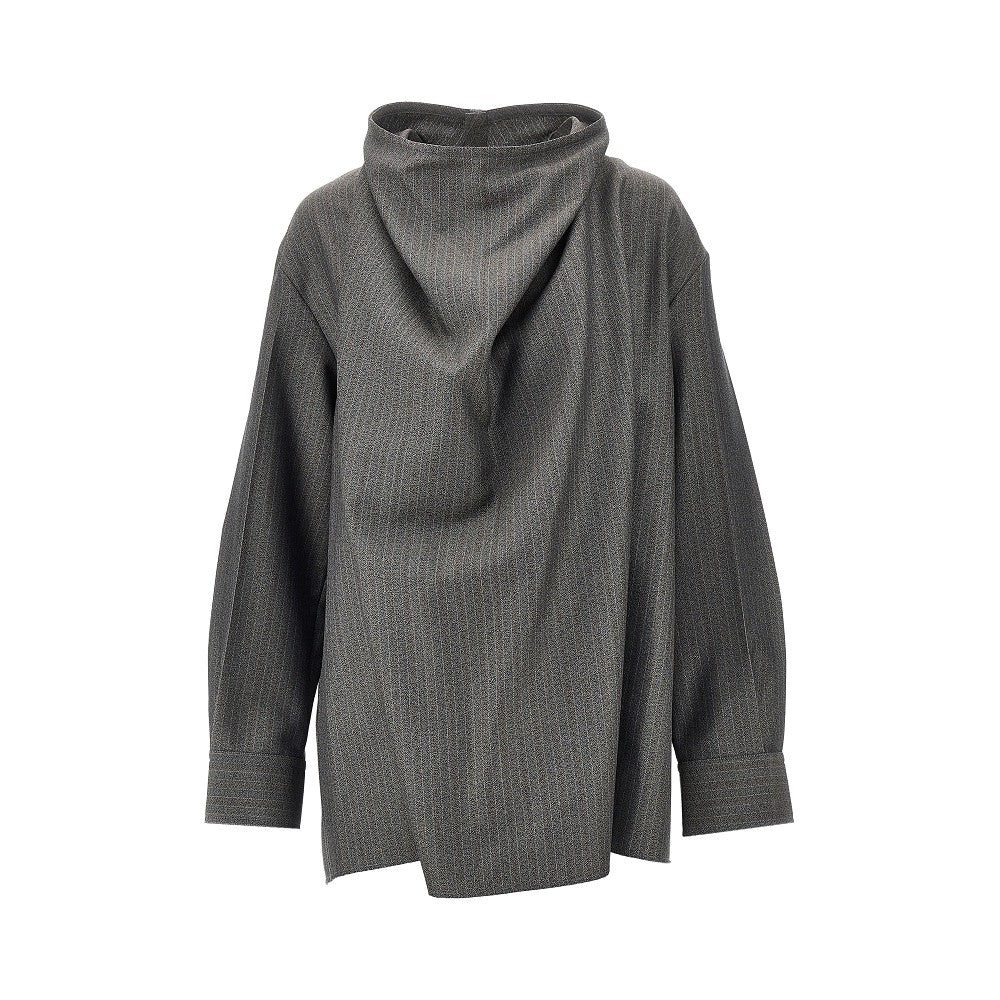 Bottega Veneta Pinstriped wool and mohair blouse