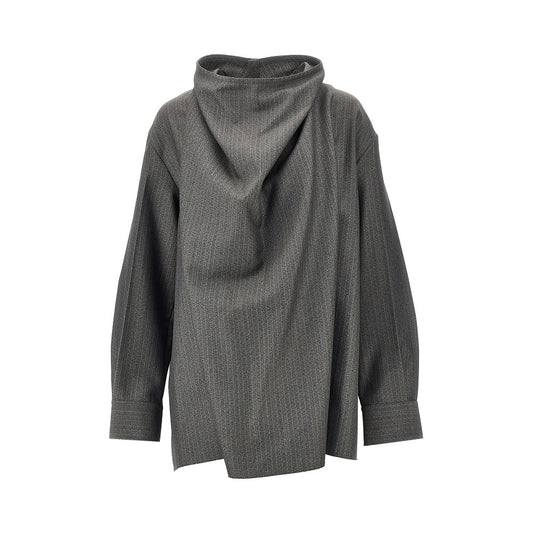 Bottega Veneta Pinstriped wool and mohair blouse