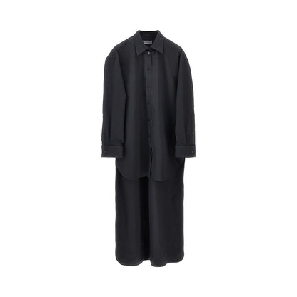 BALENCIAGA Poplin oversized shirt with train