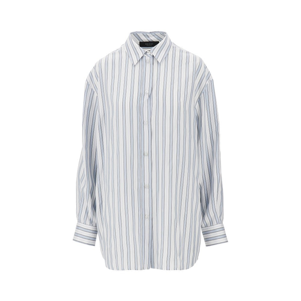 GUCCI Striped jacquard bayadère silk shirt