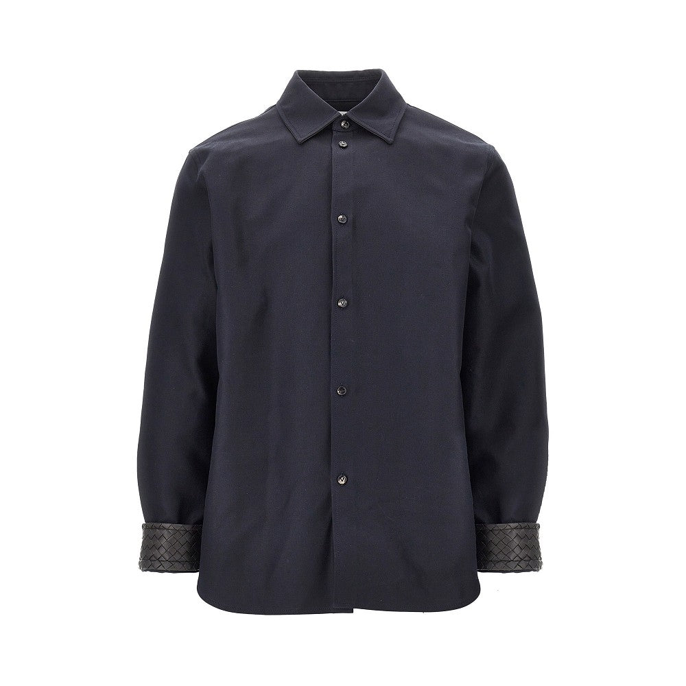 Bottega Veneta Gabardine overshirt with leather details