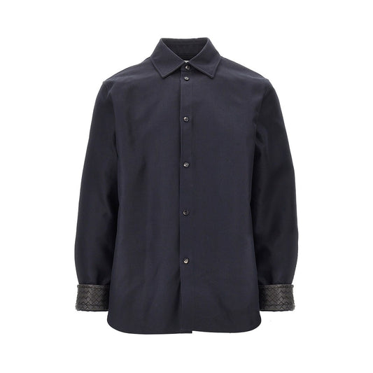 Bottega Veneta Gabardine overshirt with leather details
