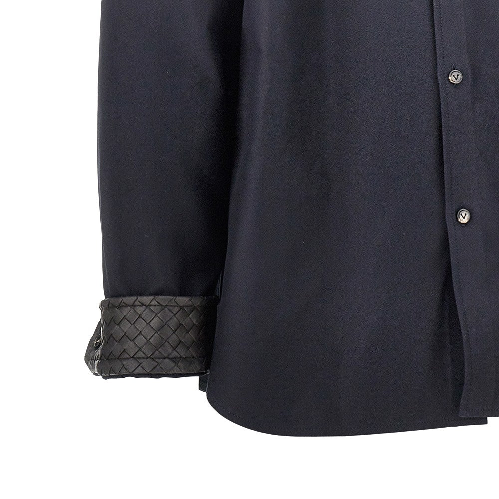 Bottega Veneta Gabardine overshirt with leather details