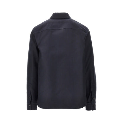 Bottega Veneta Gabardine overshirt with leather details