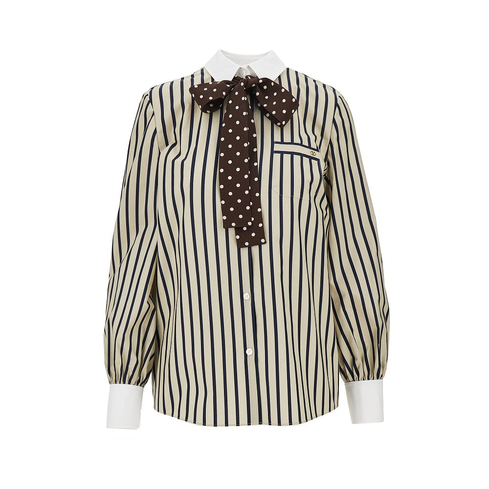 VALENTINO Striped shirt with silk bow
