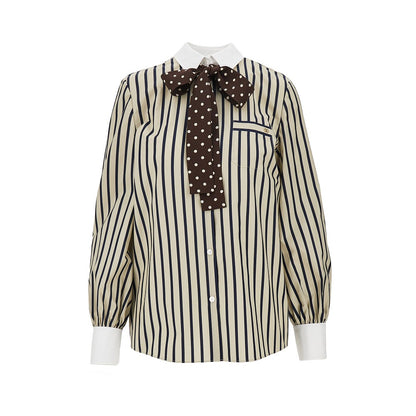 VALENTINO Striped shirt with silk bow